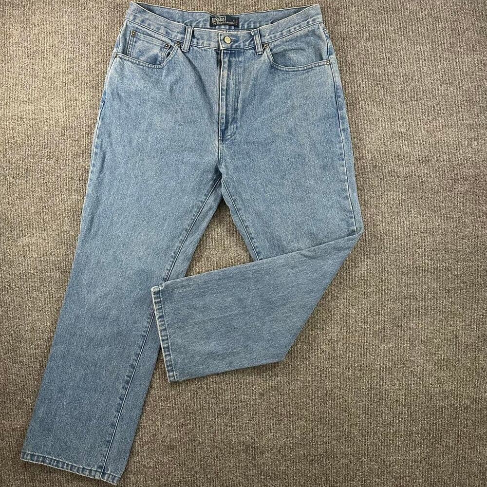 Vtg Y2K Polo Ralph Lauren Men’s Straight Leg Jean 100% Cotton Denim Unisex 34x30